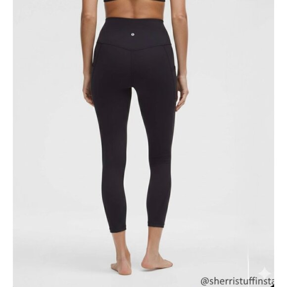EXCELLENT Lululemon Align High-Rise Pant Pockets 25" Nulu Black Yoga Leggings 8 - Picture 1 of 9
